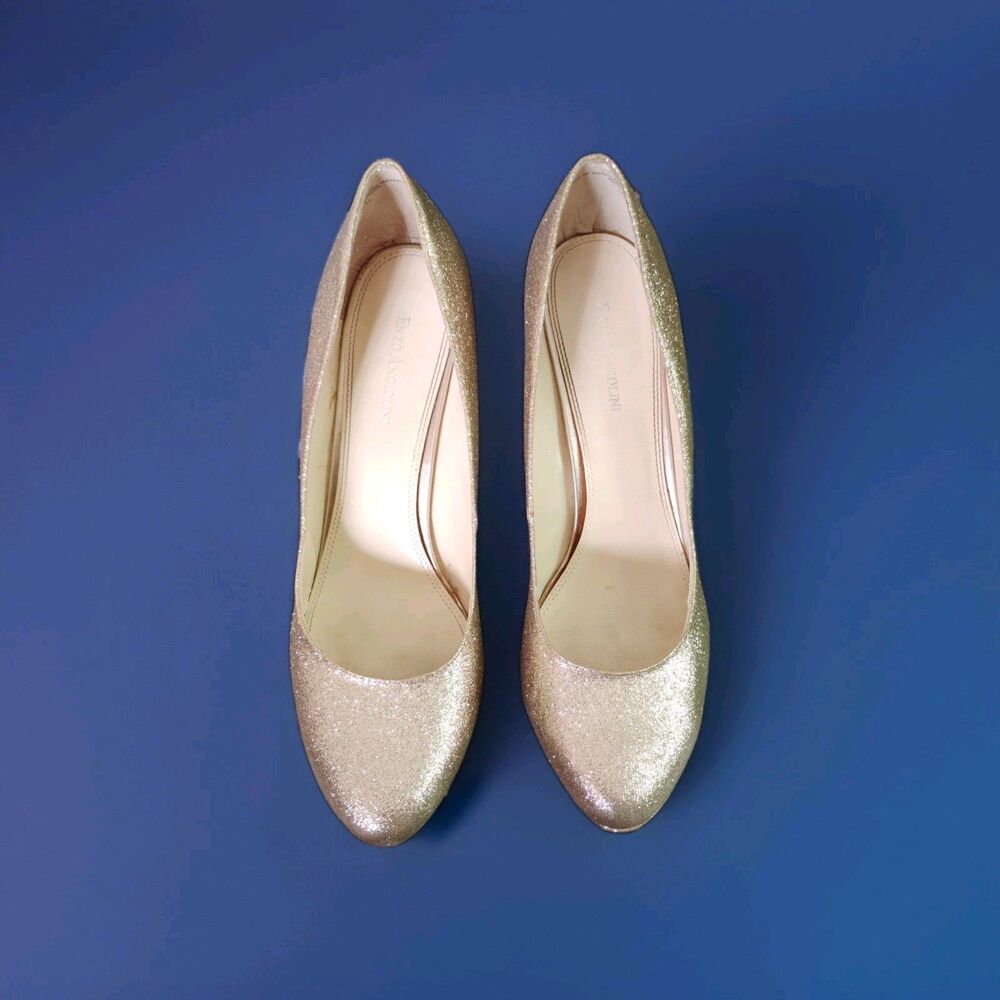 Enzo Angiolini Light Gold Platform Heels